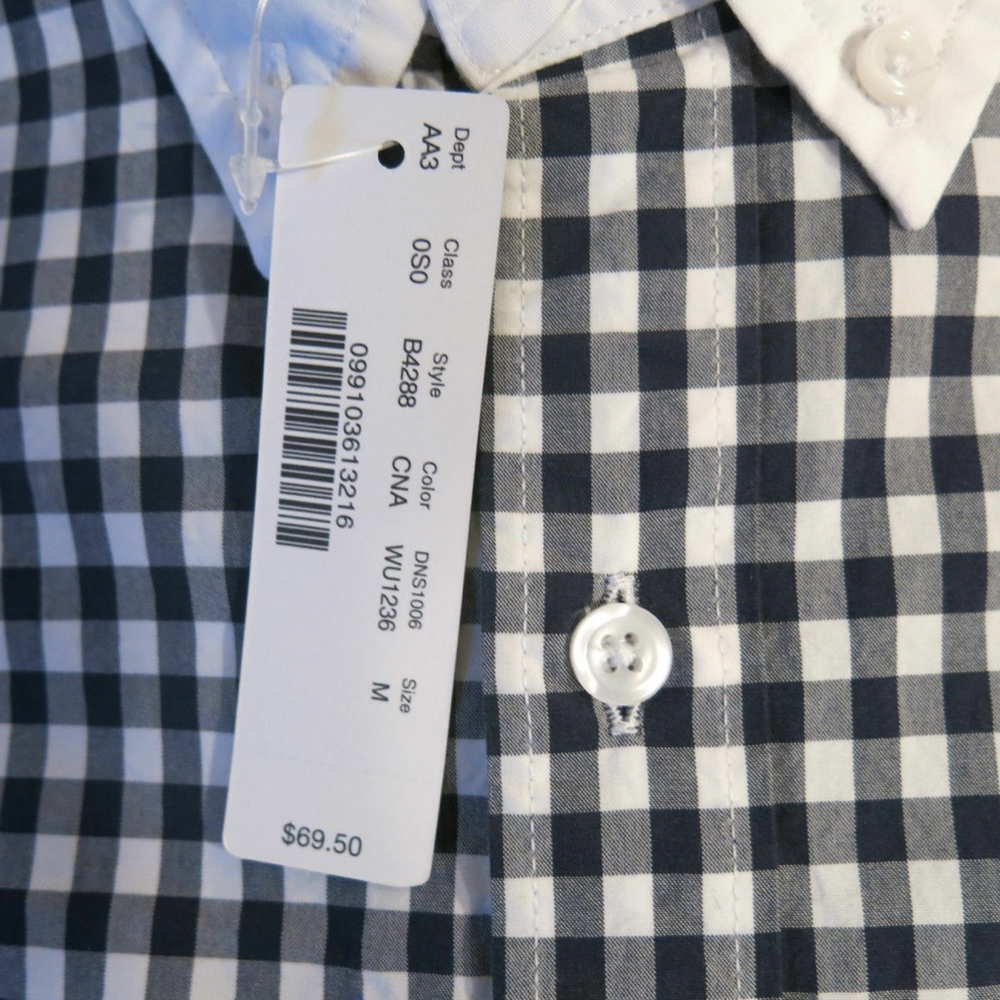 J.Crew Men's Slim Shirt Navy Gingham XS S M L XL - Picture 2 of 4